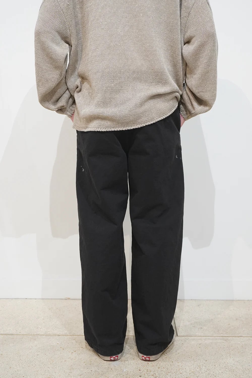 24SS】ANCELLM PAINT CHINO TROUSERS (BLACK) ANC-PT40 | IAAAM ONLINE 