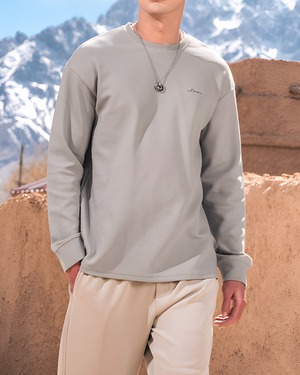 ワンポイント ロゴ入りスウェットシャツ 6色 W0094