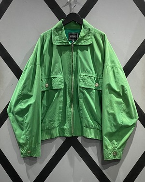 【X VINTAGE】“VERSACE JEANS” Bright Green Cotton Blouson Jacket