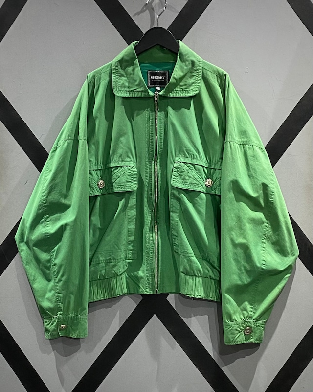 【X VINTAGE】“VERSACE JEANS” Bright Green Cotton Blouson Jacket