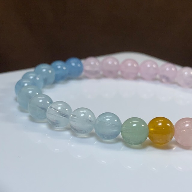 爽やかパステル☆グラデーションミックスベリル ブレスレット