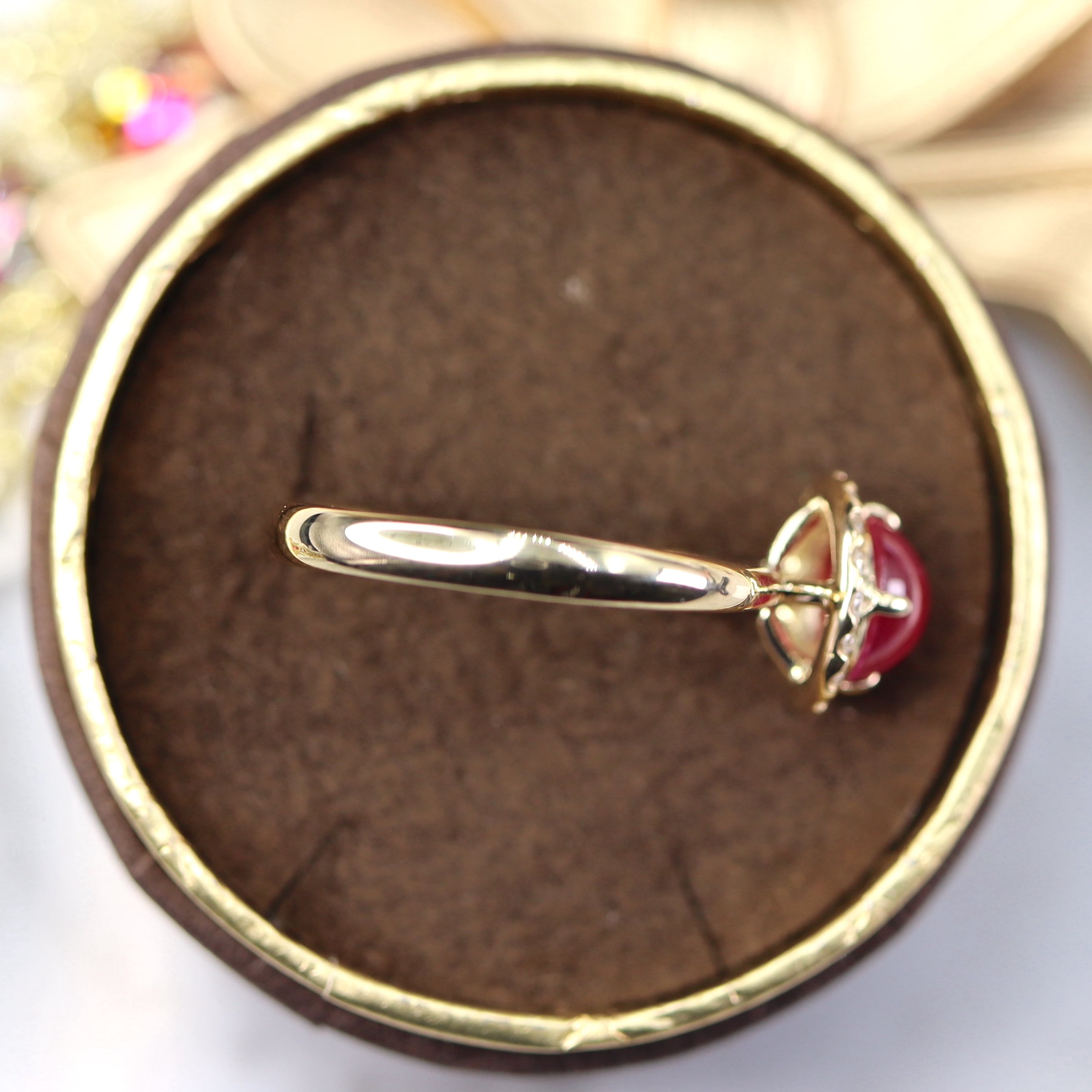 K18YGカボションルビーリング R1.322ct | FADEN JEWELRY