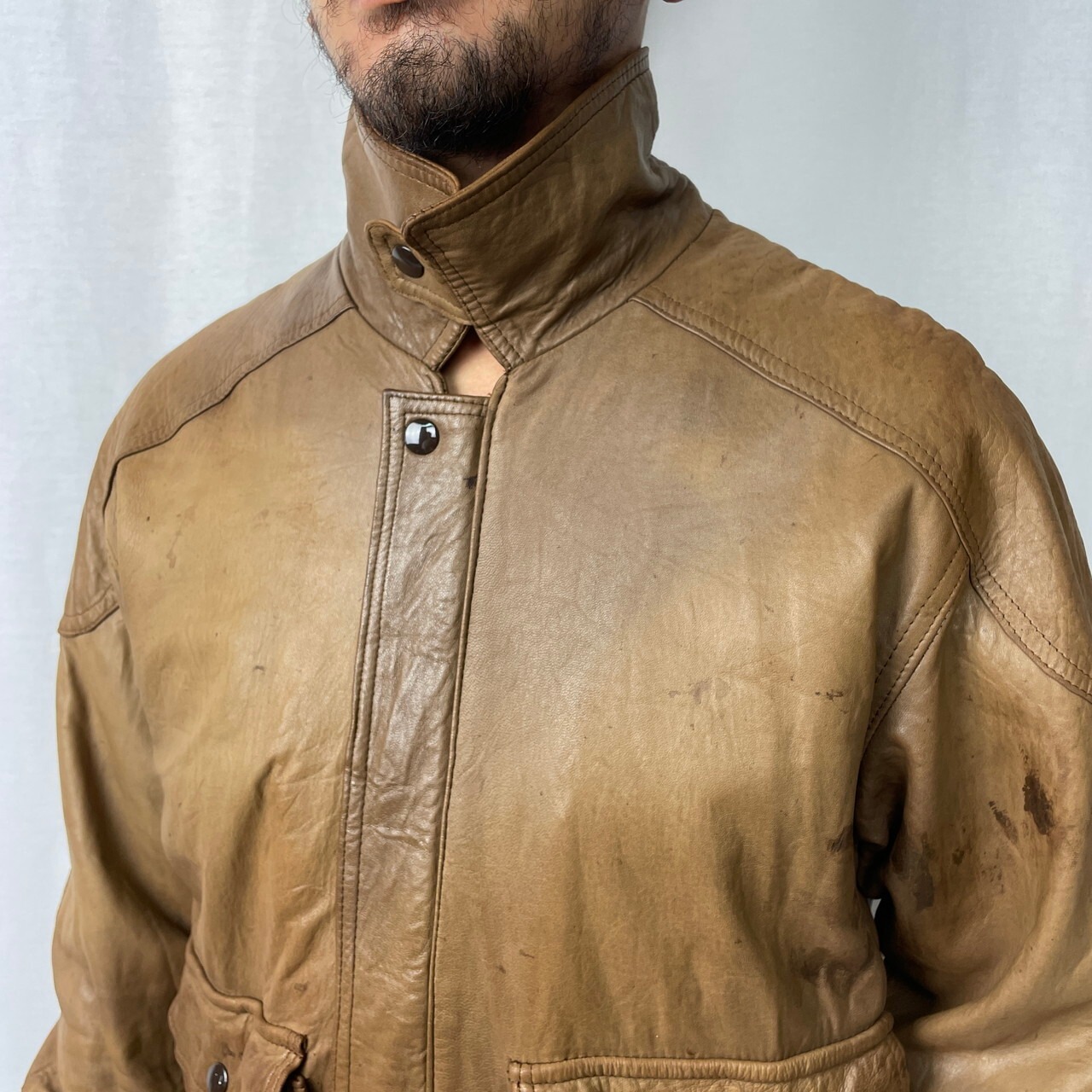 80年代 LONDON FOG ロンドンフォグ レザーブルゾン スポーツジャケット 