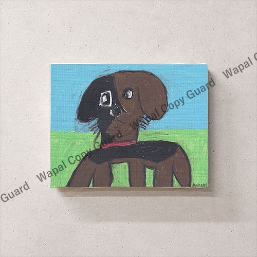 アートパネル アートボード ファブリックパネル おしゃれ 【沖野あゆみ 犬太(ケンタ)】 サイズ:F0(180mm×140mm) 壁掛け 絵 絵画 インテリア アートフレーム