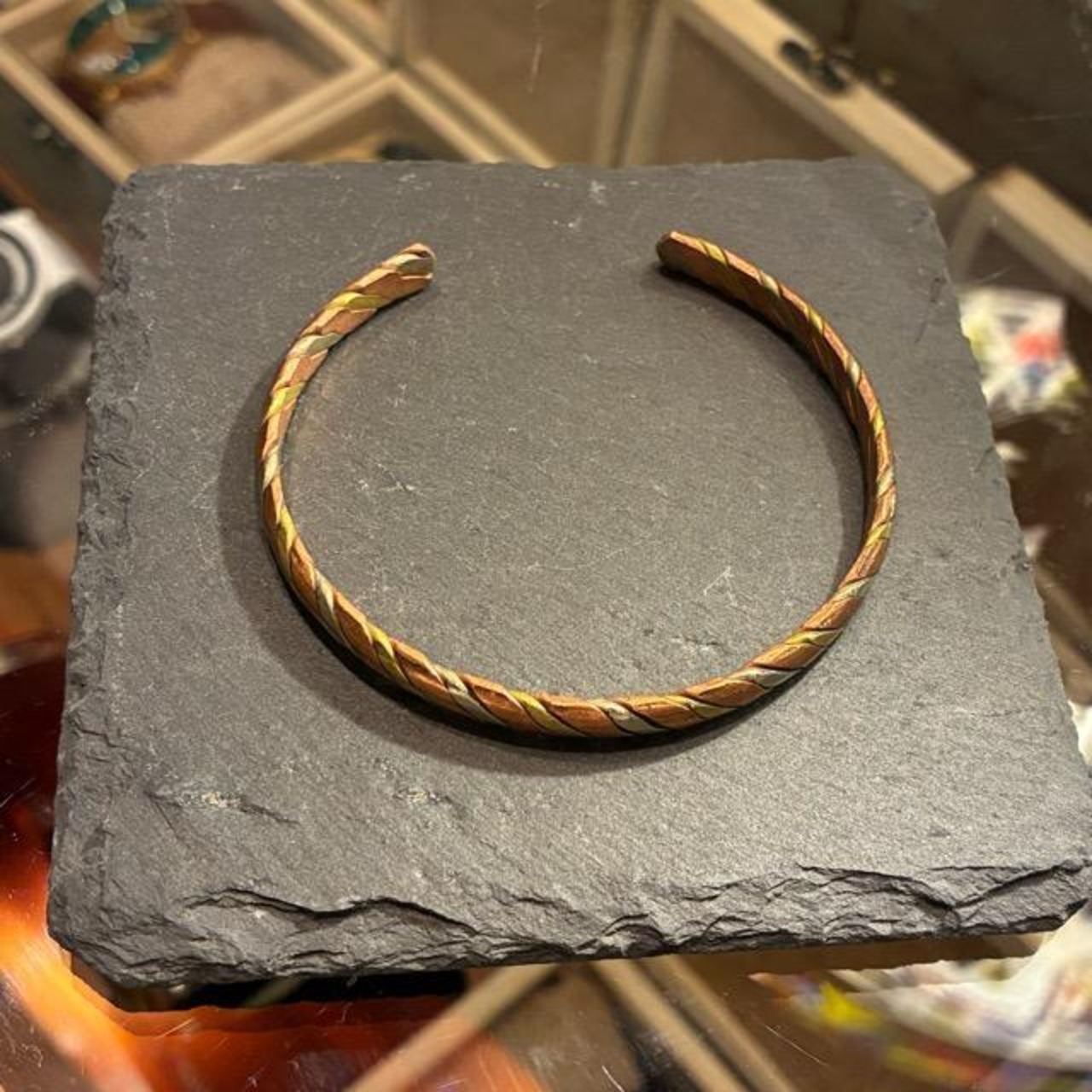 TOPANGA Jewelry　エンシェントブラス＆コッパーバングル　スパイラル　ブレスレット　カフスブレスレット　チベタンバングル　