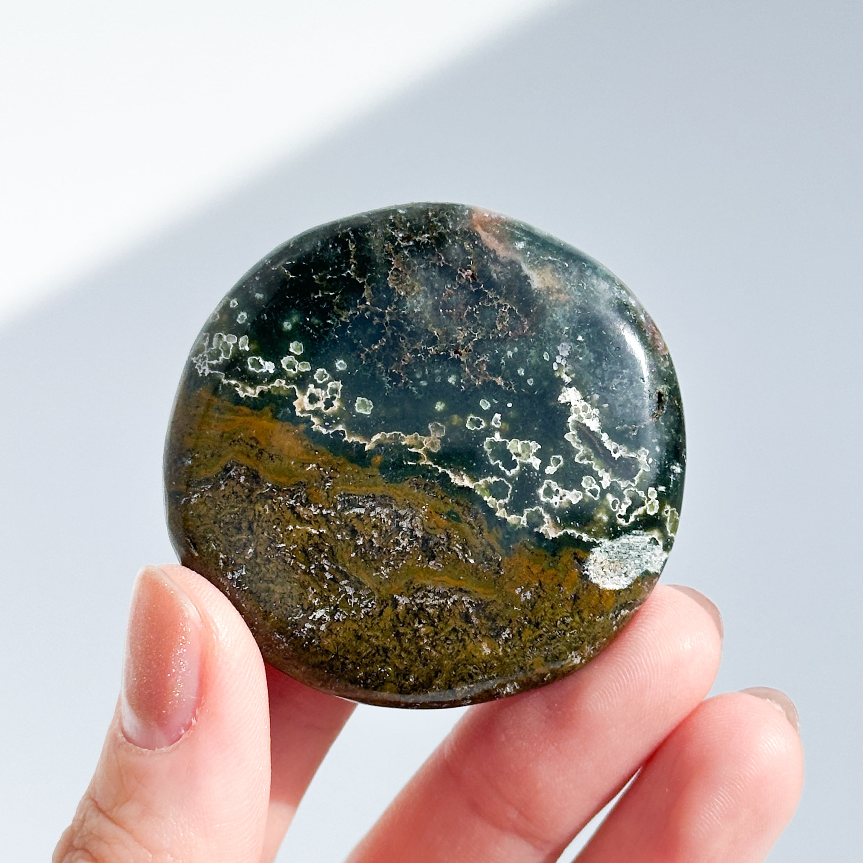 オーシャンジャスパー パームストーン45◇ Ocean Jasper ◇天然石