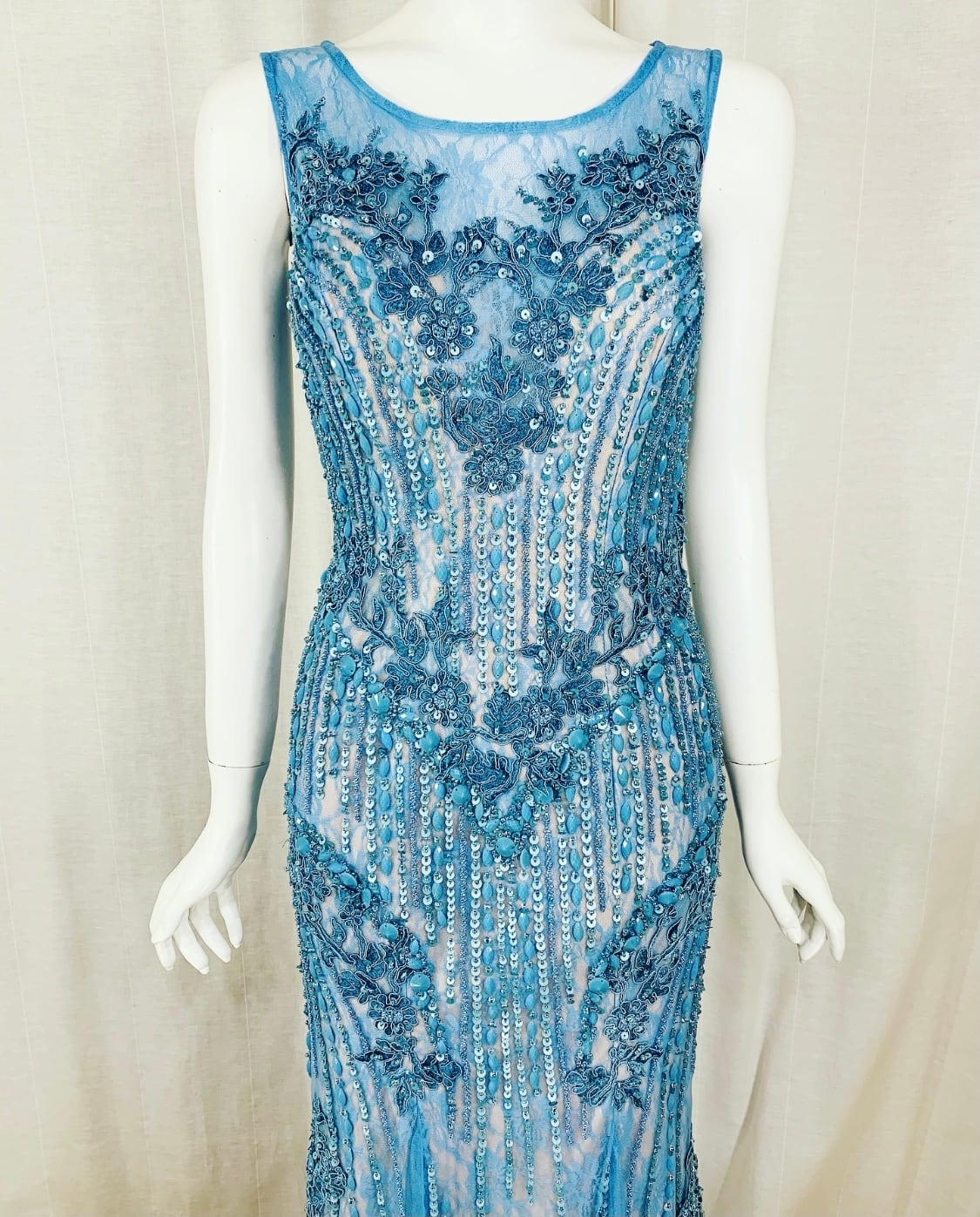 BLUE マーメイド ビーズ刺繍【アメリカ輸入】 | DressMM BLUE マーメイド ビーズ刺繍【アメリカ輸入】 | DressMM
