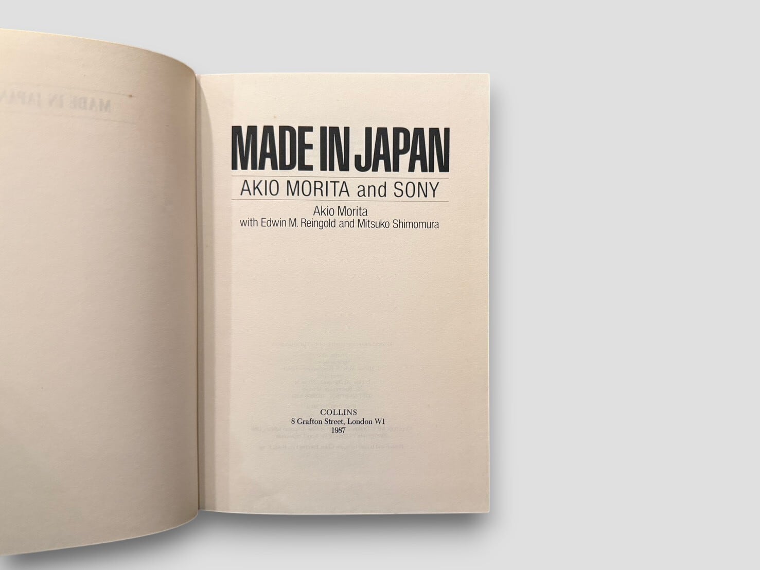 SJ965】【FIRST U.K. EDITION】Made in Japan: Akio Morita and Sony