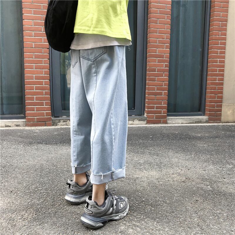 全2色 デニム パンツ ストレート カジュアル 無地 おしゃれ