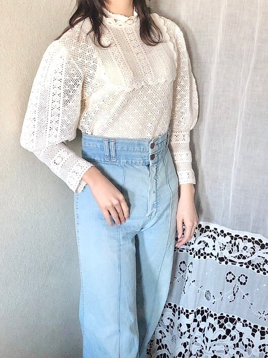 Switzerlandクロシェットブラウスlot2092