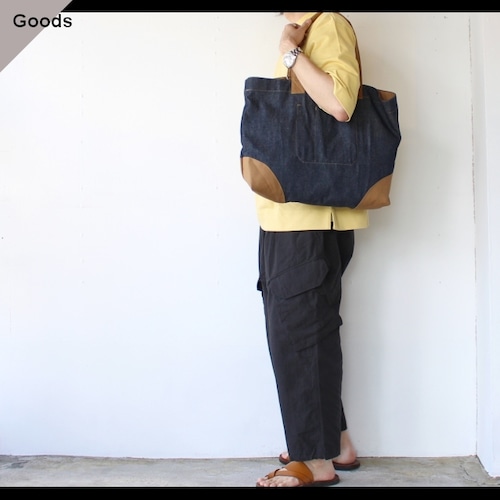 Yarmouth Oilskins デニムトートバッグ The Shopper Bag （Denim × Khaki）