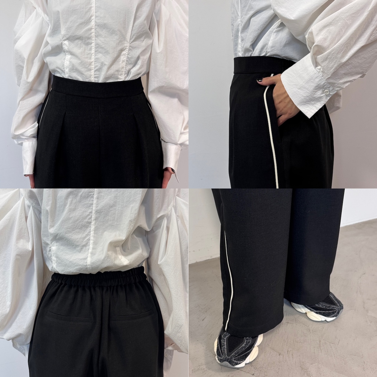 【受注予約:3月上旬入荷予定】サイドラインストレートイージーPT/ブラック