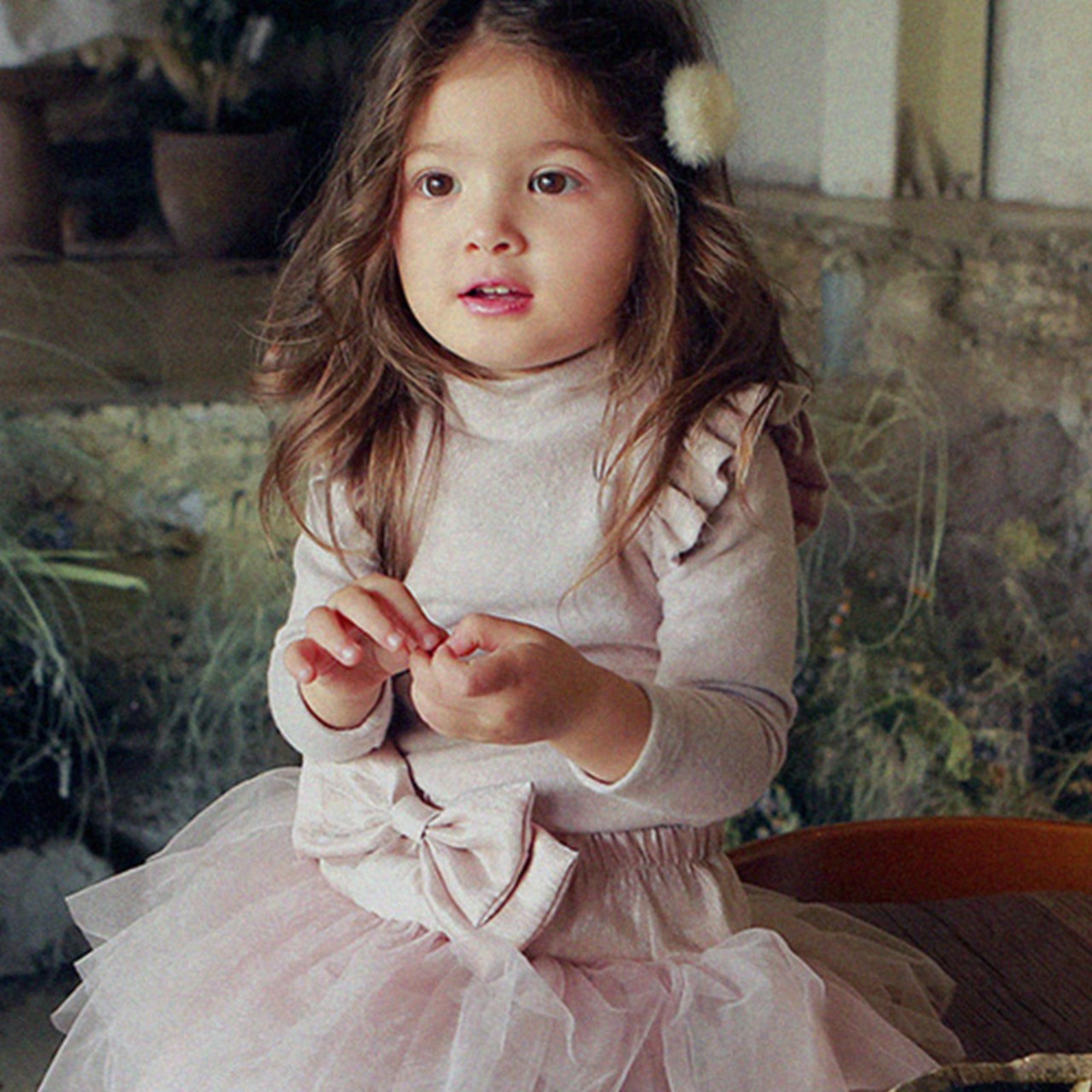 冬肩フリルハイネックインナーT4色