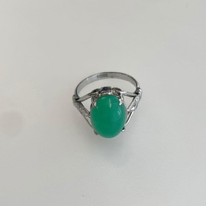 グリーン　ストーン　SILVER 刻印　リング