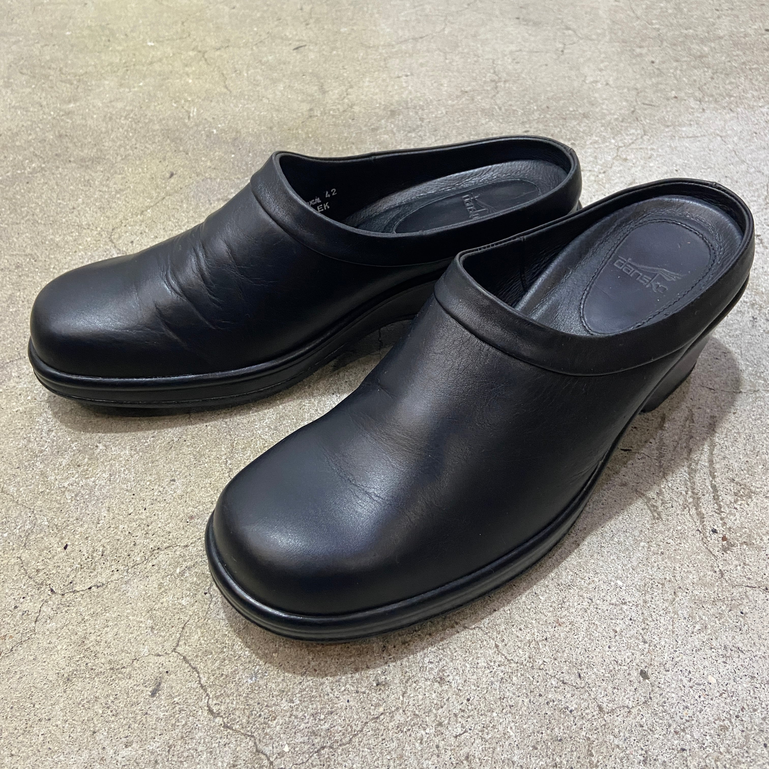 DANSKO【24.5】プロフェッショナル 厚底スリッポン 黒 レザー 39