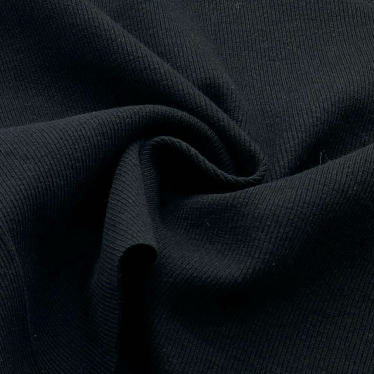 ★NY808◆3m◆綿100%テレコリブニット生地◆ブラック