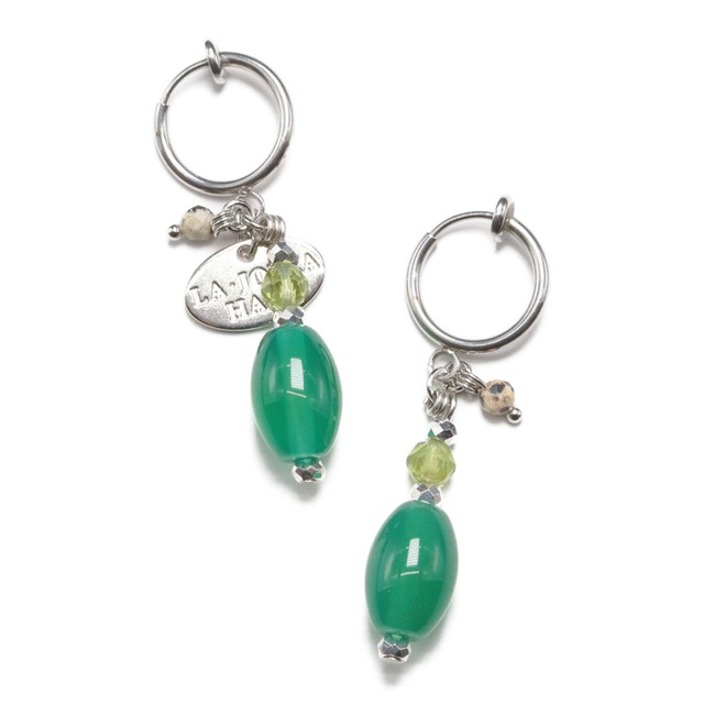 【Green Light Sunshine】ペリドット×グリーンアゲート イヤリング