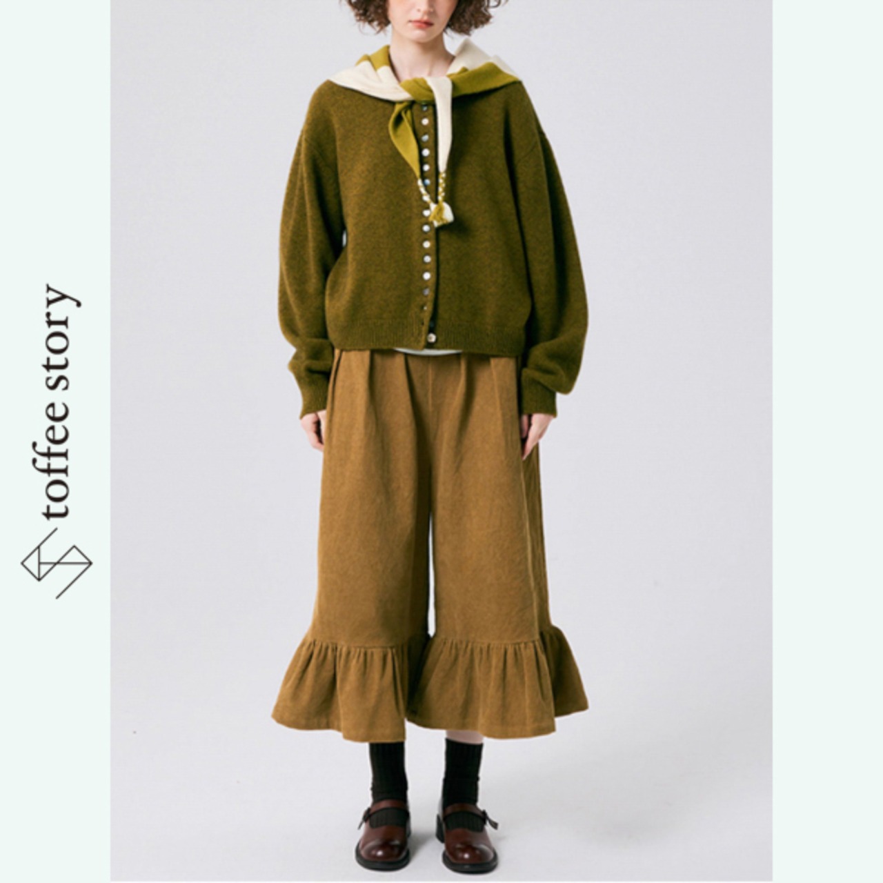 【3color】風と遊ぶ三角タッセルマフラー 《P0275》