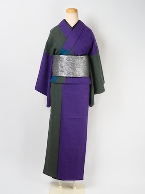 【レディース】仕立て上がり 単衣「パズルカラー」　[B1207]