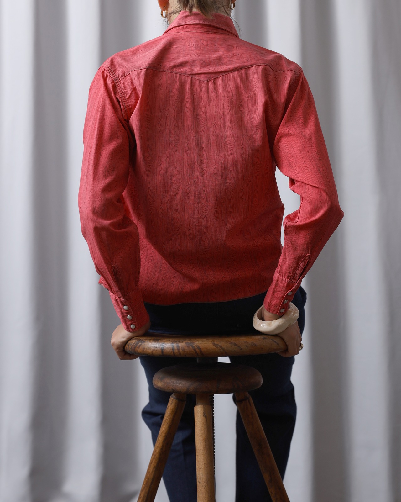 1960's Wood Pattern / Cowboy Shirt