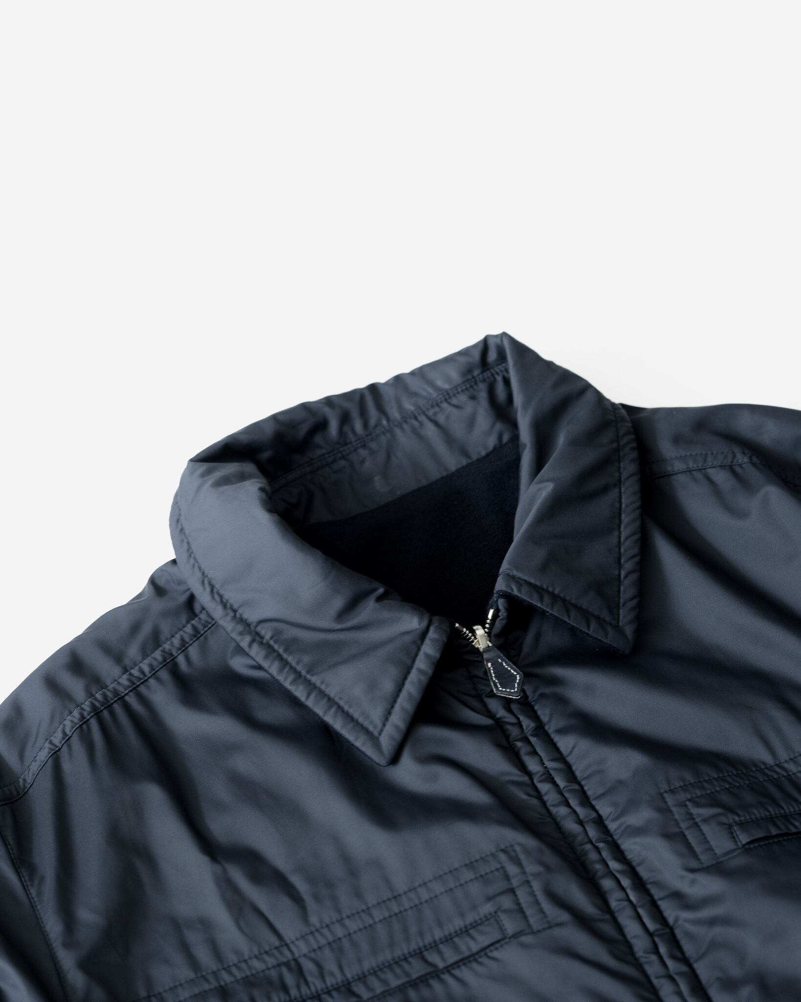 90's] Hermès Reversible Cashmere Jersey × Nylon Zip Jacket