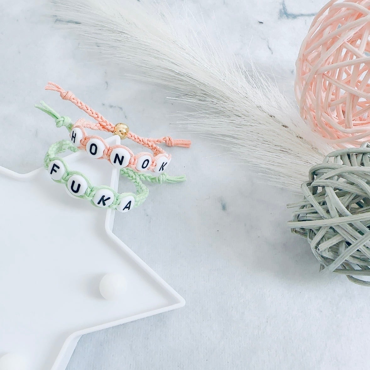 新生児用☆ベビーミサンガ 双子ちゃん用2本セット | aglaiahandmade