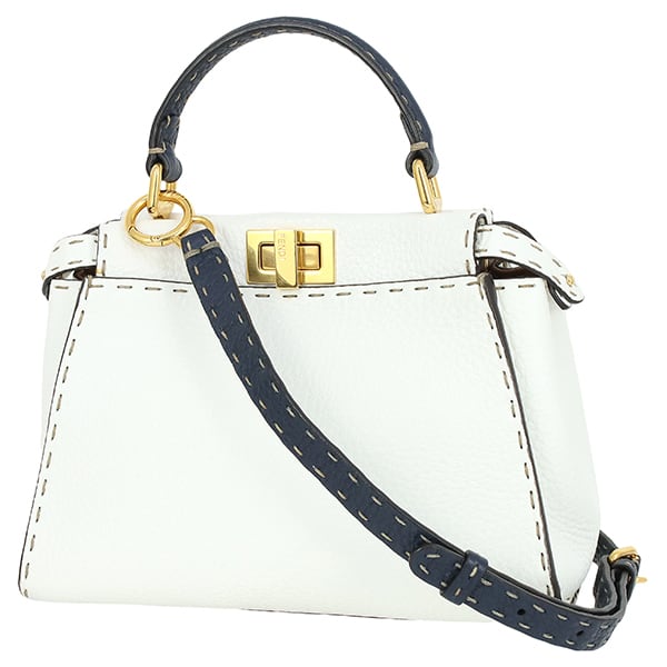 Used FENDI フェンディ ピーカブー セレリア ホワイト 2WAY 8BN244 超