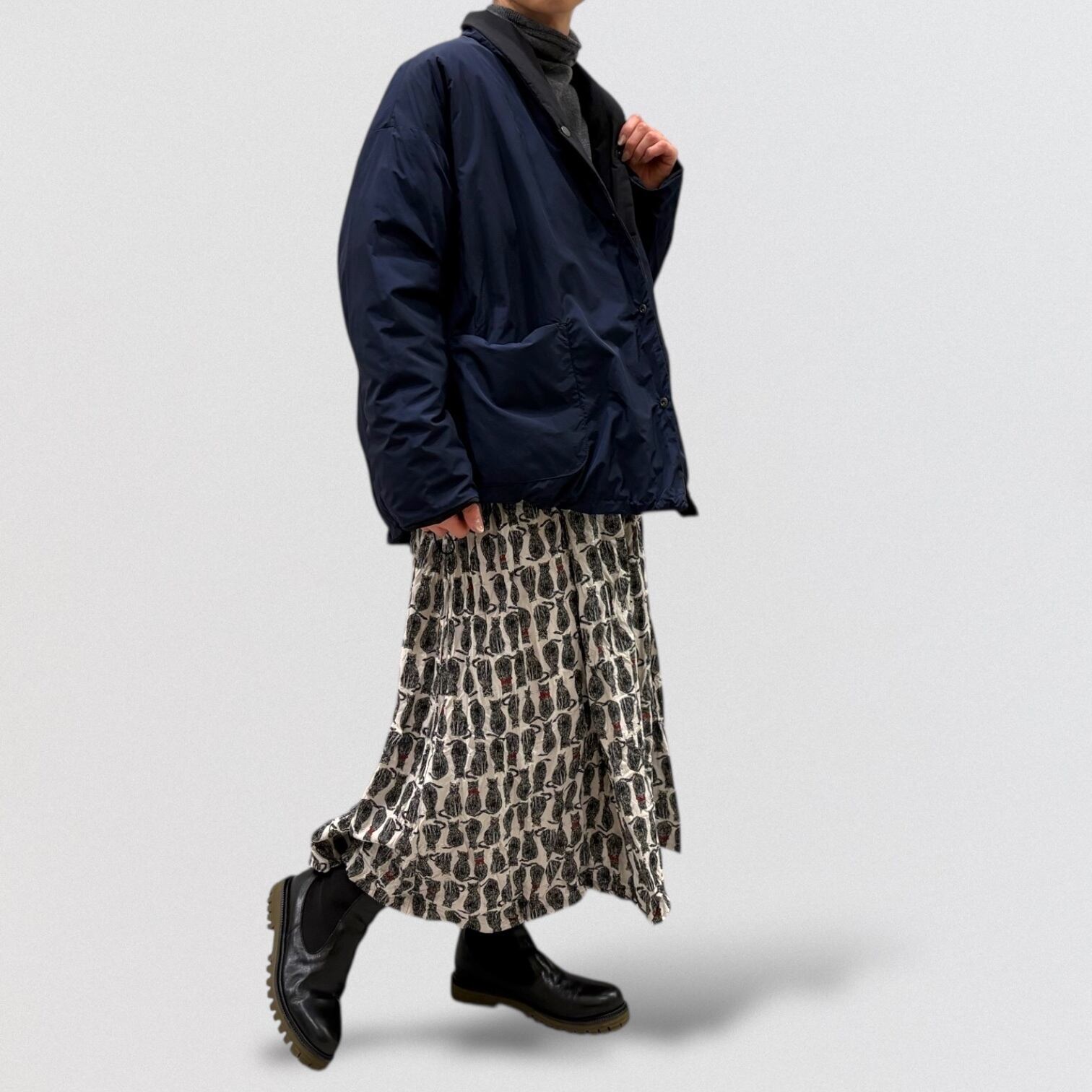 pas de calais cotton nylon cloth reversible down jacket | CoCo Cuore