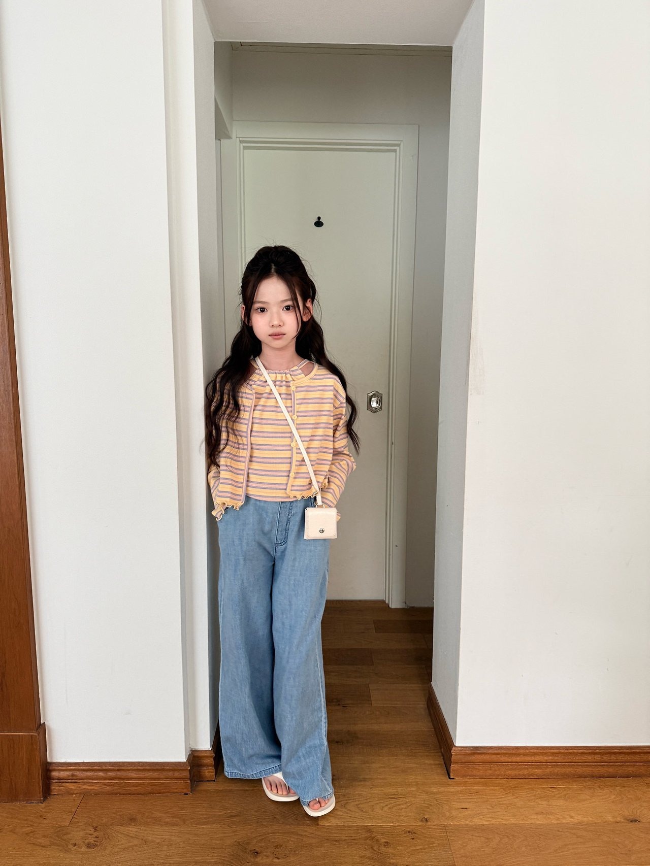 [COMMA] Linen Wide-Leg Denim Pants (160/170) / [콤마] 린넨와이드청바지 (160/170)