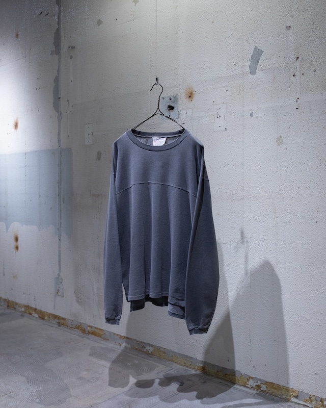 1980-90s vintage faded cotton plain L/S t-shirt