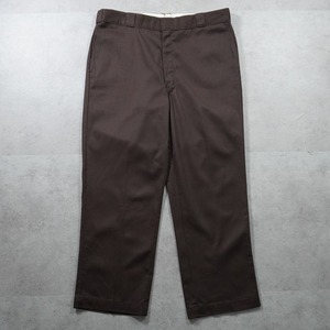 80s Dickies 874 work pants "made in USA" brown W39L29相当 古着