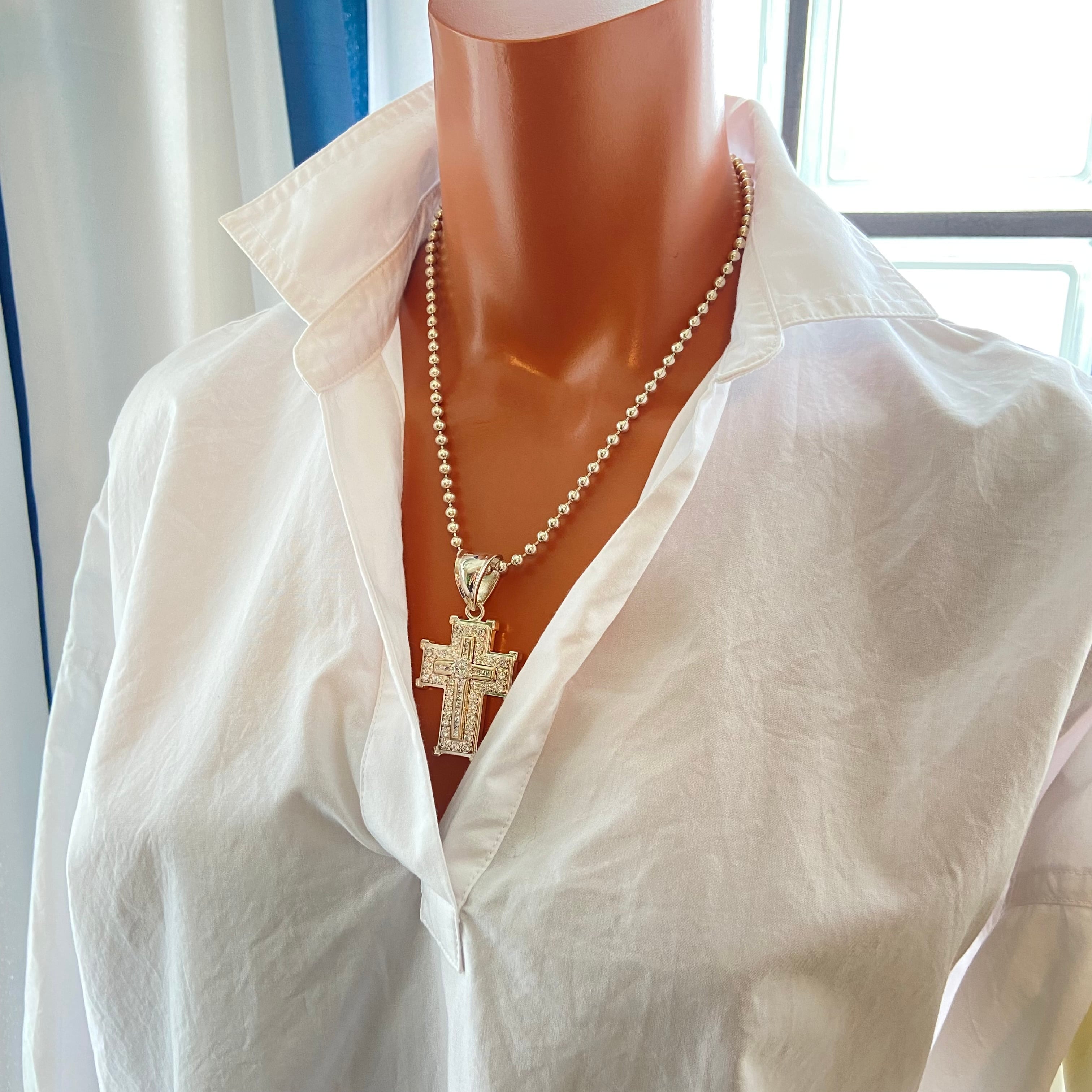 SILVER925 クロスネックレス NewYorkインポートジュエリー｜CZ