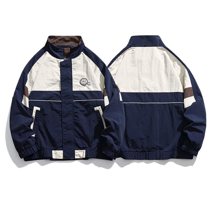 ★RETRO COLOR CONTRAST STAND COLLAR JACKET　　　A0802