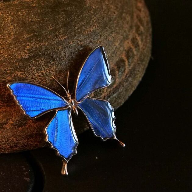 チョウPsyche ownp 本物の蝶の羽を使ったオーダーネックレス  刻印あり