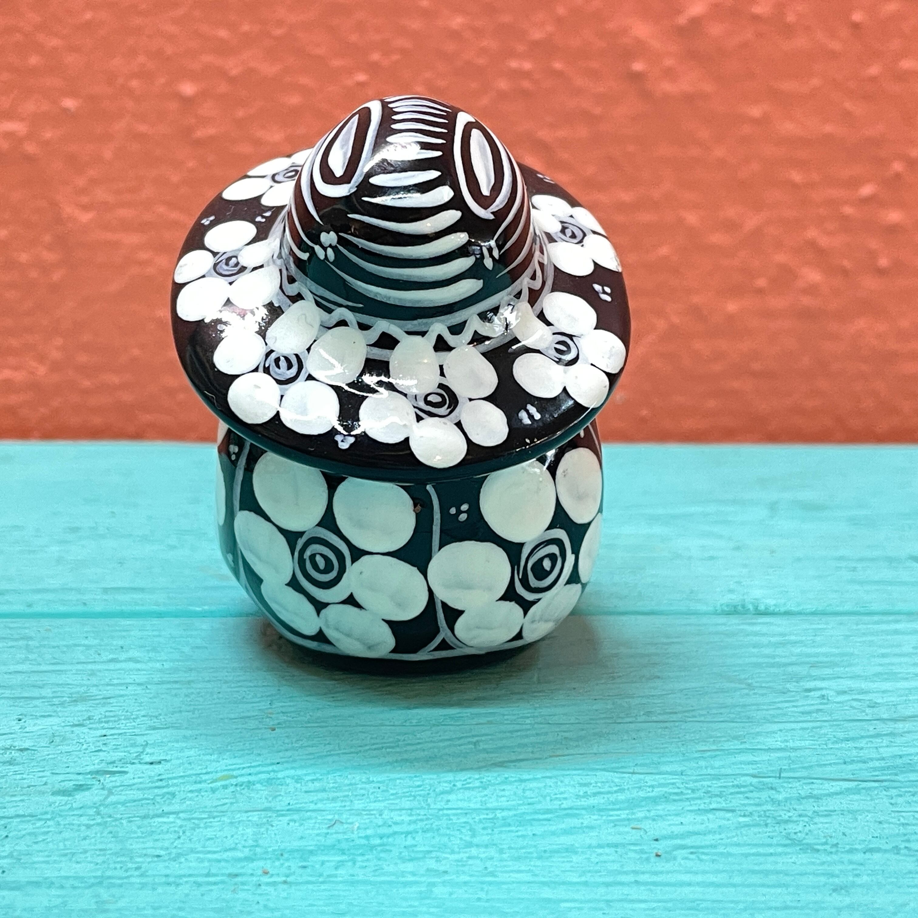 メキシコシティ 陶器のカラベラ ソンブレロ BK Mexico city Calavera