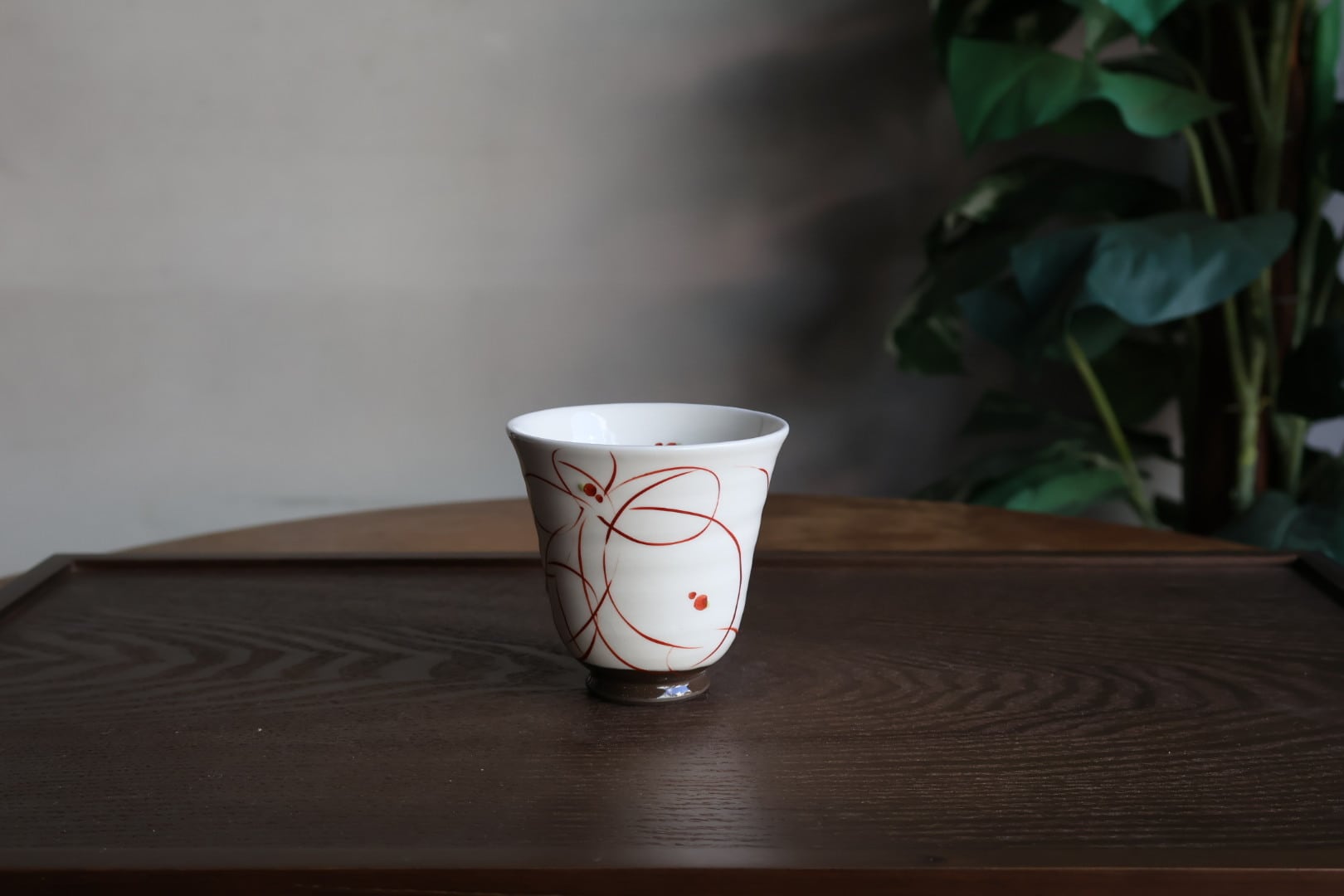 波佐見焼 花散し コップ 赤