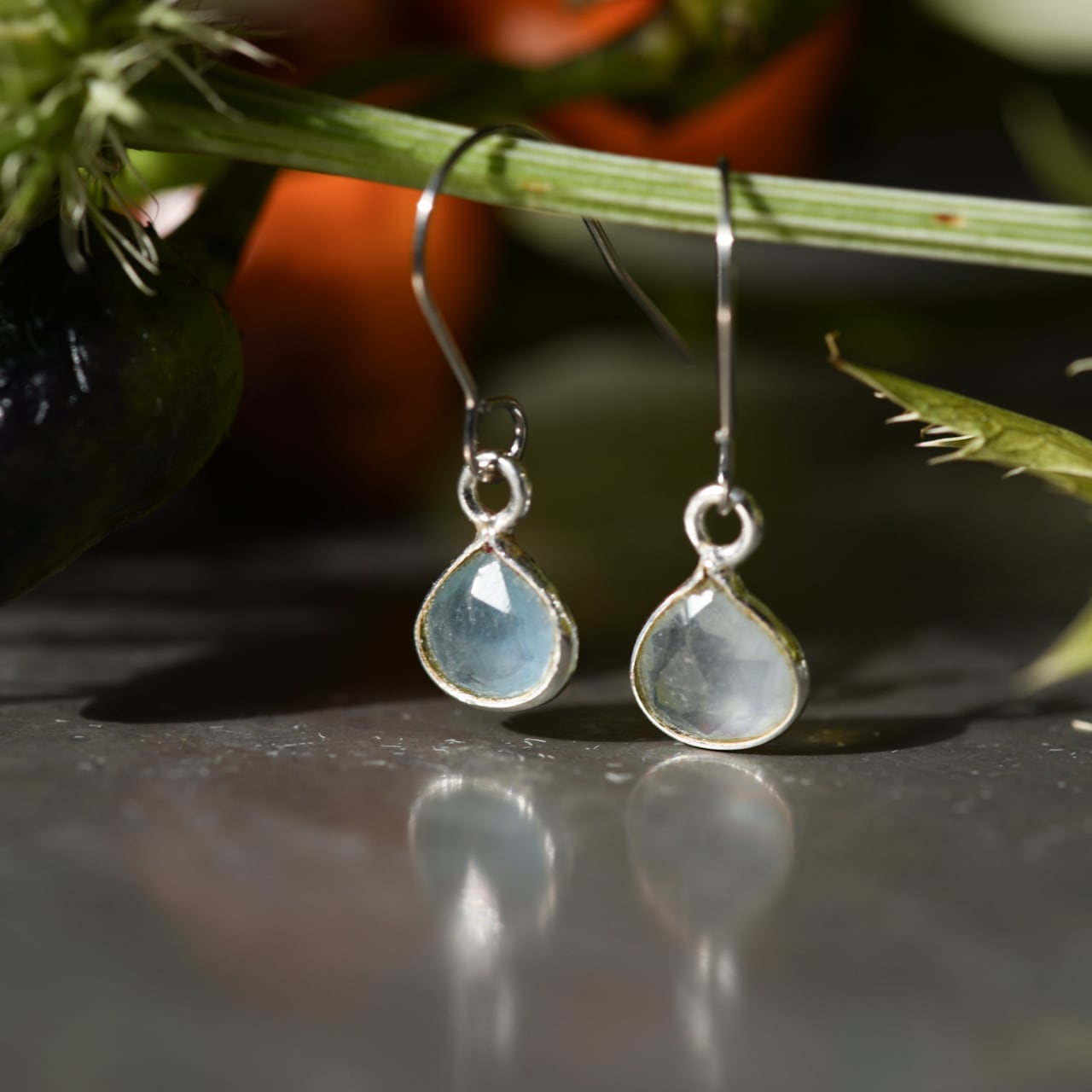 アクアマリン 天然石 ピアス / イヤリング 金属アレルギー対応