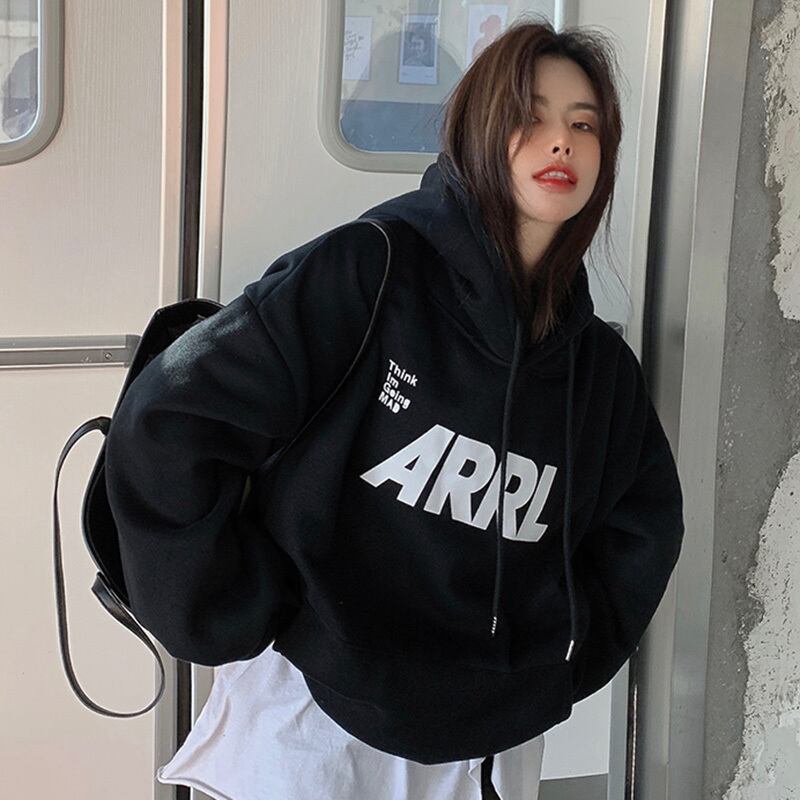 カジュアルウィンタールーズジャケット プリントベルベットフードセーター レディース 冬物 YY-ファッション52791193335