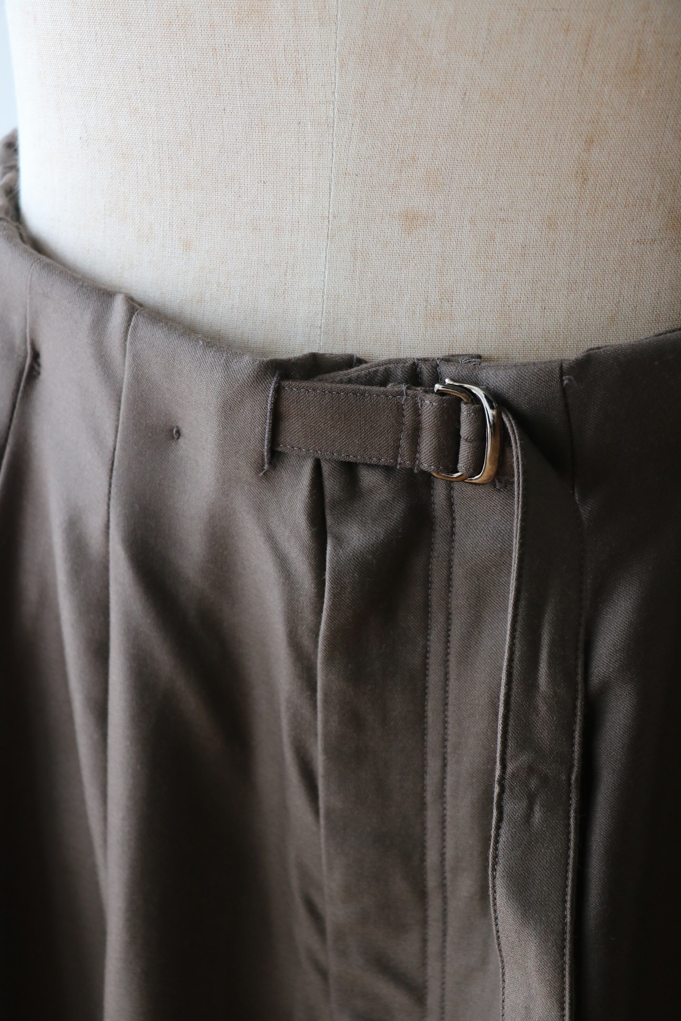 Ancellm -WOOL SATIN BELT-LESS SLACKS- / ANC-PT127 / アンセルム
