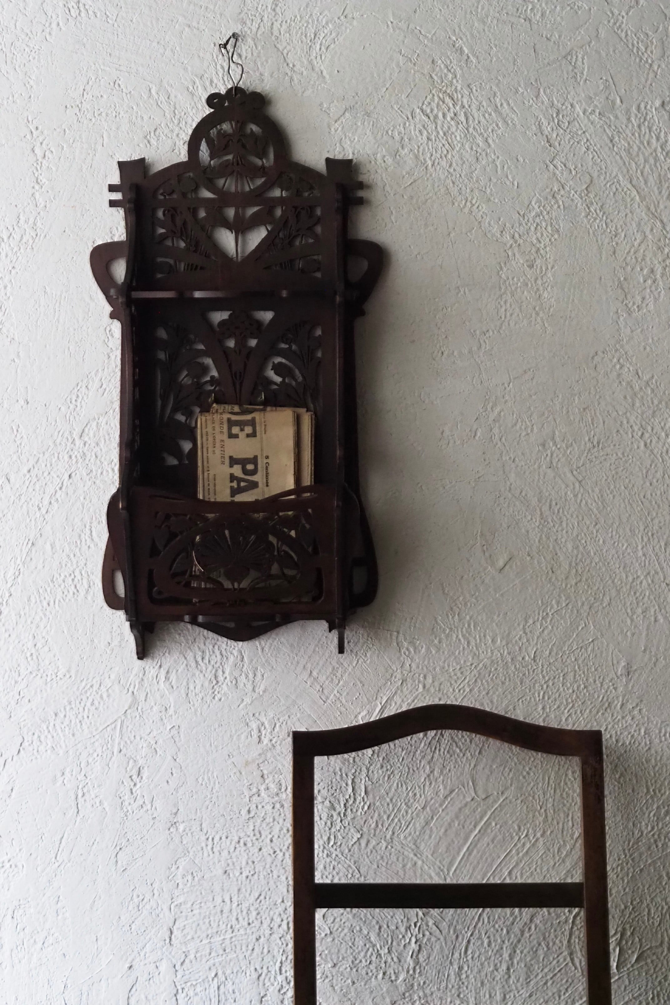 透かし彫りのレターラック-wood letter rack | アンティーク