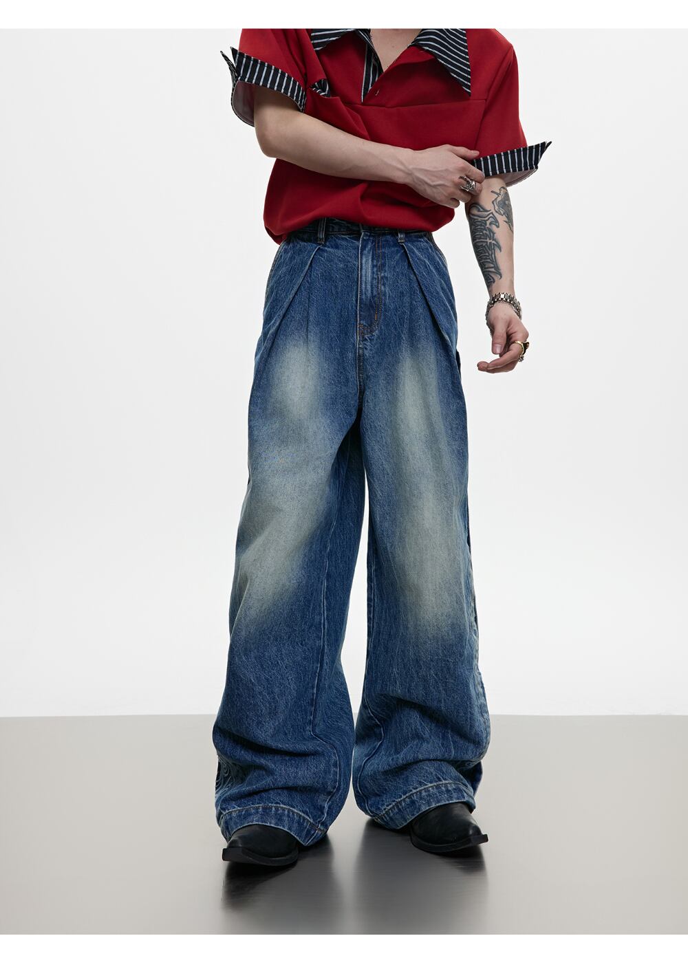 ANTIDOTE レトロ デニム ジャケット ジップアップ ウォッシュド ユニ