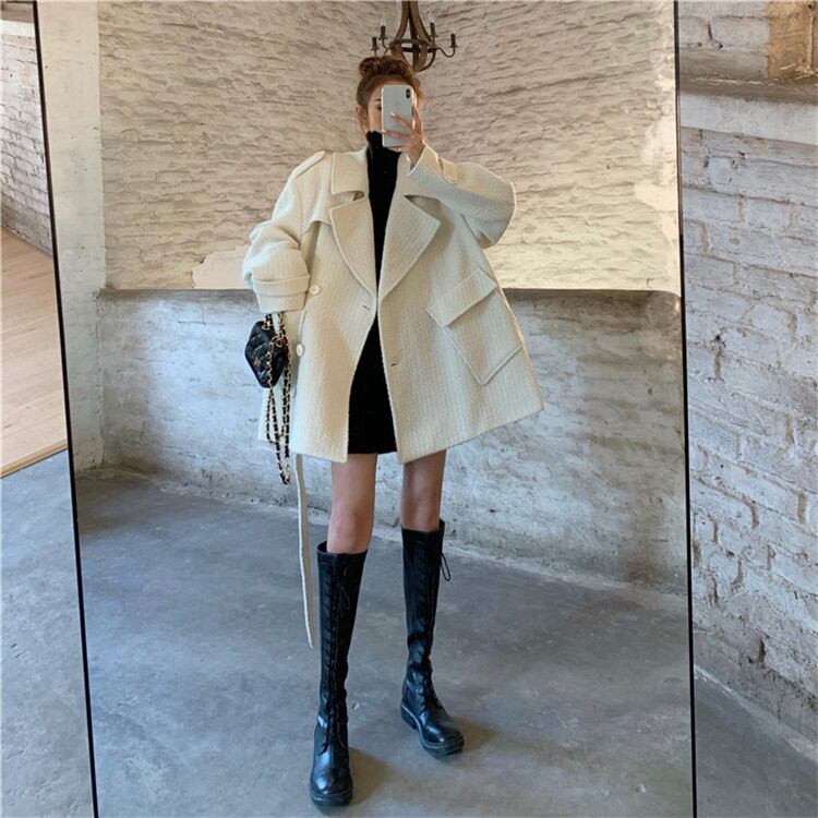 独特なシルエットに魅了される 格子縞 学生 中・長セクション ウィンドブレーカー