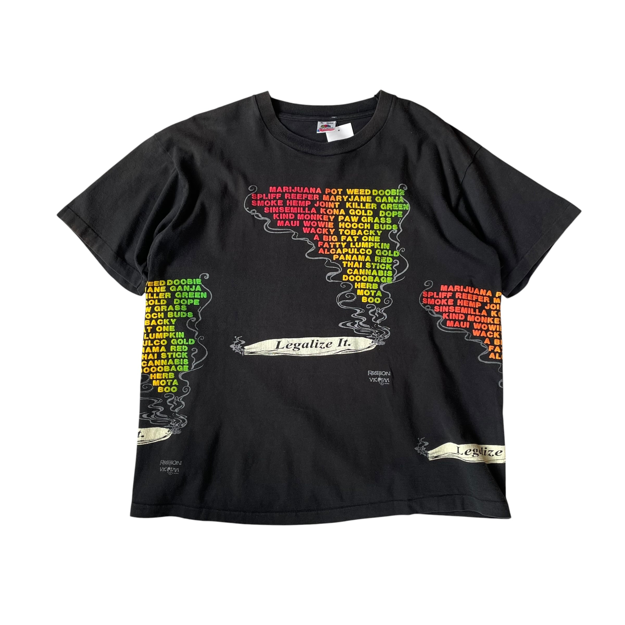Special!!!! 1992s Fashion Victim "Legalize It." Mulch Print T-shirt