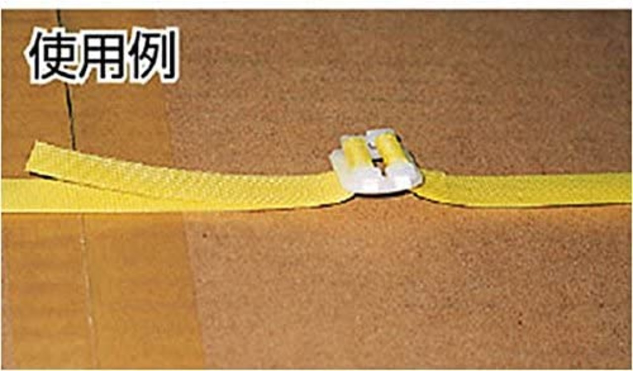 TRUSCO 手締用PPバンドストッパ―付15.5mm×100m巻黄
