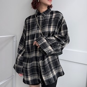 【予約:9月末入荷予定】フランネルbigカフスオーバーSH/ブラック
