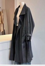 フレンチ風リネンロングトレンチコート