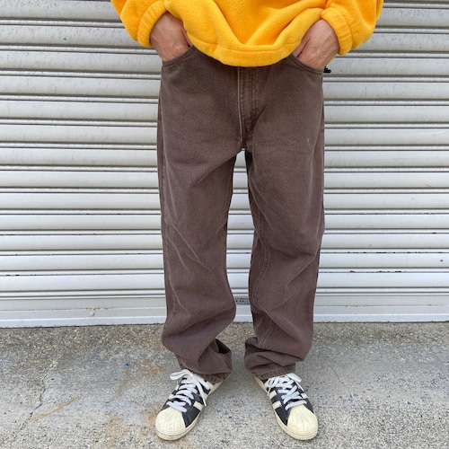 90s carhartt カラーデニムパンツ　ブラウン　裏地付き　W33L32