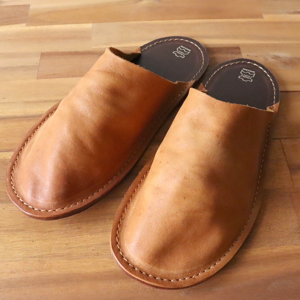 革製ハンドメイドスリッパ　日本製 スリッパ 本革 日本製 高級 おしゃれ ルームシューズ 来客用