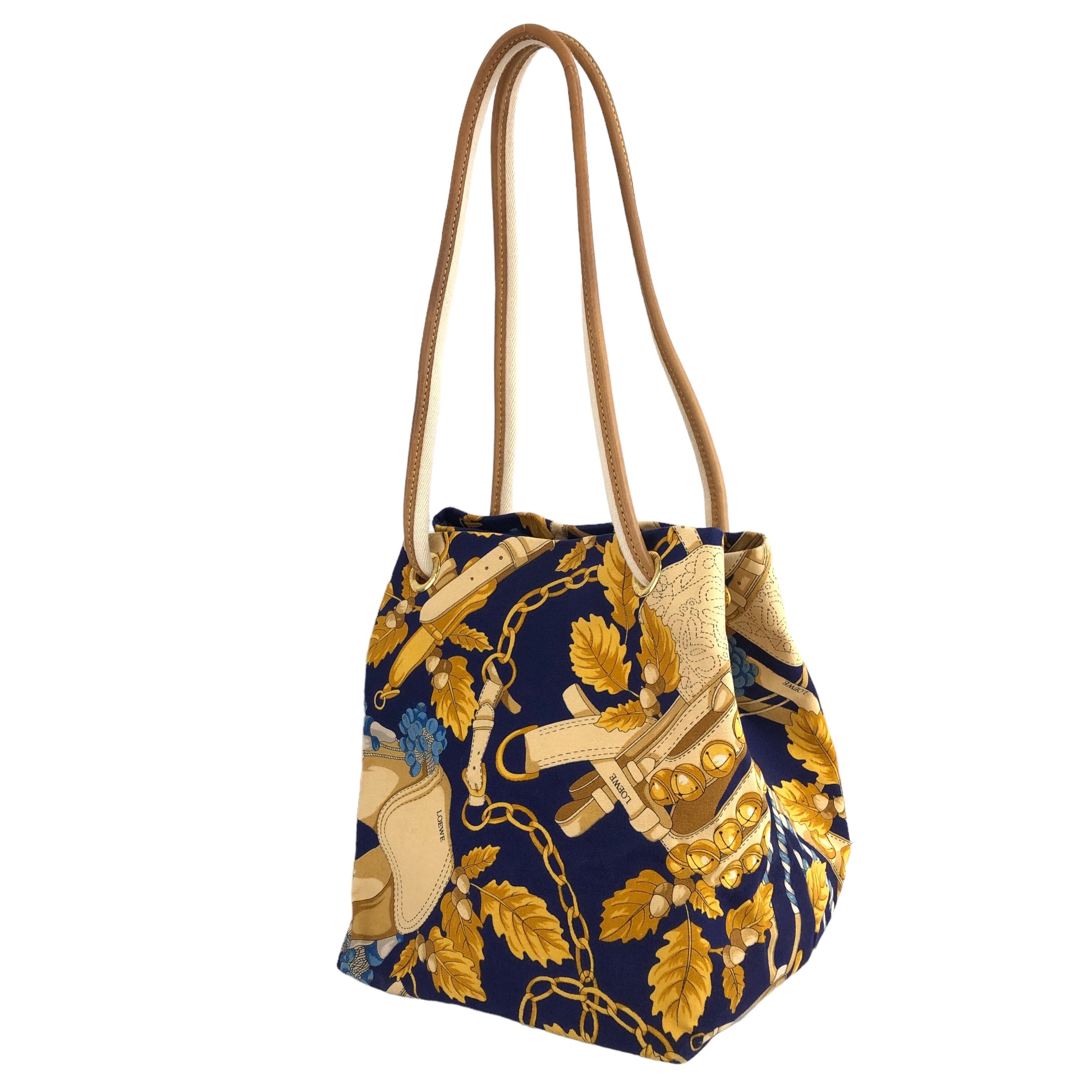 LOEWE ロエベ 総柄 ハンドバッグ ネイビー キャンバス vintage
