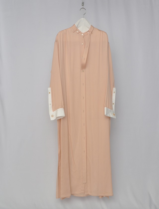 OKIRAKU ＜Ankle Length Shirt Dress ＞　peach	